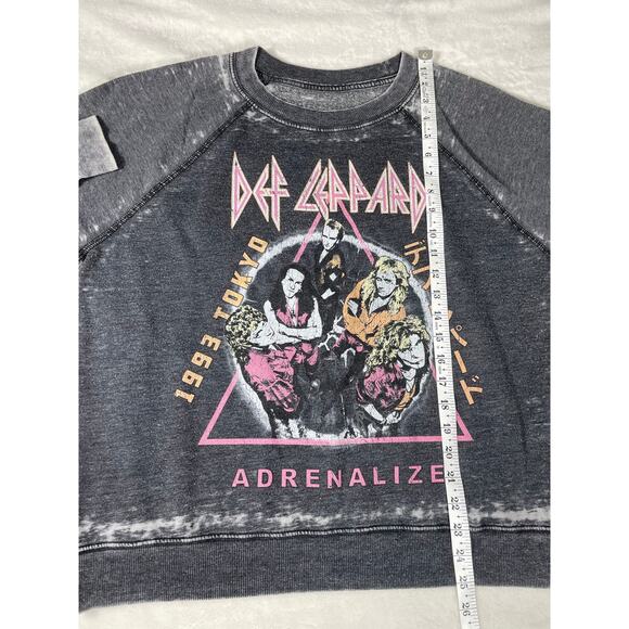 Def Leppard Adrenalize Washed Crop Sweatshirt - Picture 4 of 6